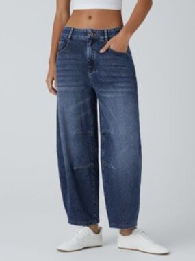 Halara Flex Casual Barrel Jeans Mist